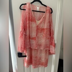 Esley Red and White Women's Top